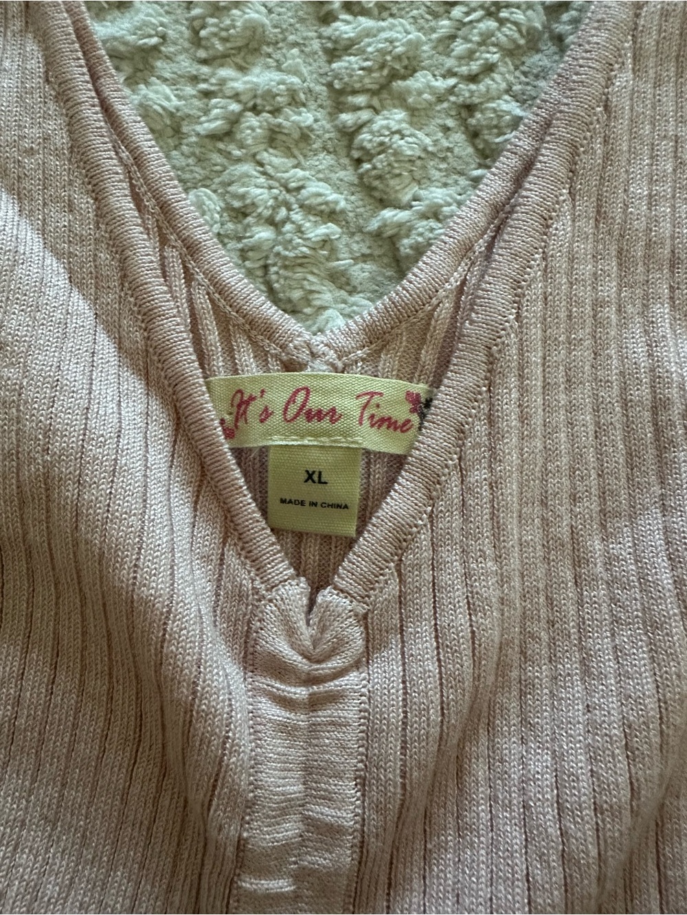 It's Our Time Blush Pink Ribbed Drawstring Tank - Picture 2 of 5